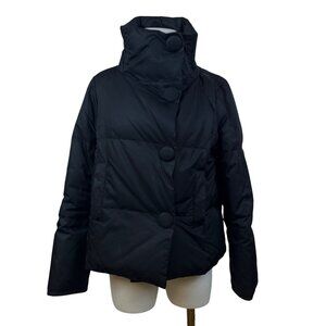 Kenneth Cole New York Womens Black Puffer Jacket With High Neck Size S